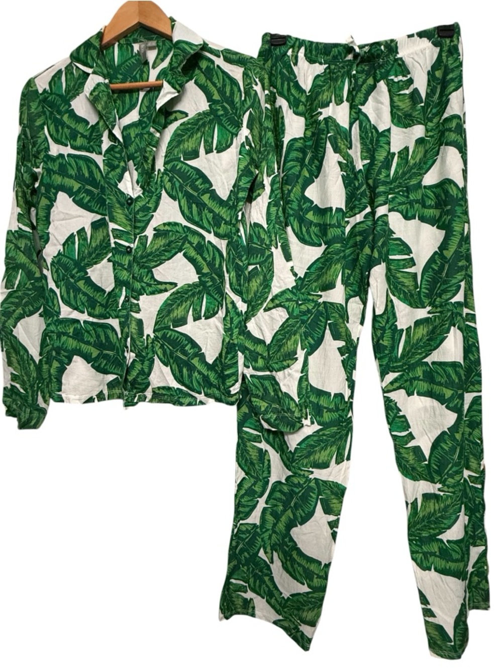 ASOS Tropical Palm Print Lounge Set Size 4  Matching Set Lightweight Modal